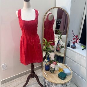 Commense Cotton Blend Solid Square Neck Short dress